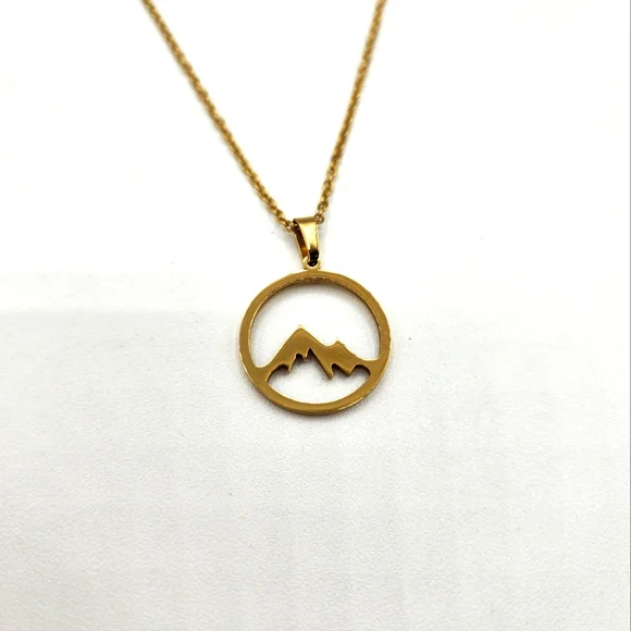 Mountain Necklace - Gold Tone - Picture 2 of 2